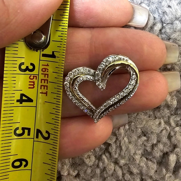Diamond Heart Pendant Gold/Silver - Picture 2 of 3